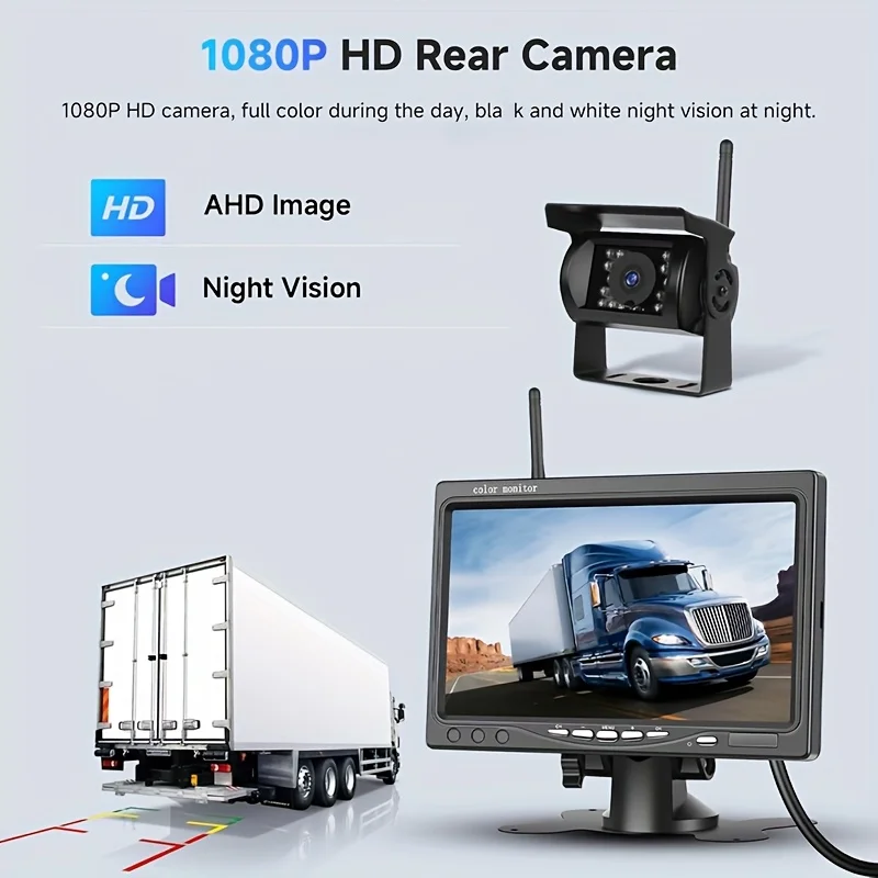 All-in-One Wireless Car Monitor Kit: 17.78cm Display + AI BSD Camera + Sunshade | Universal Fit with Blind Spot Detection