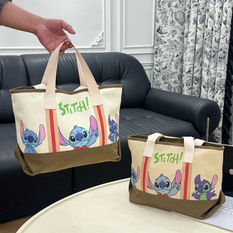

Disney Stitch Tote Bag for Women Canvas Shoulder Bag Large Capacity Casual Carryall Daily Use Shopping Beach