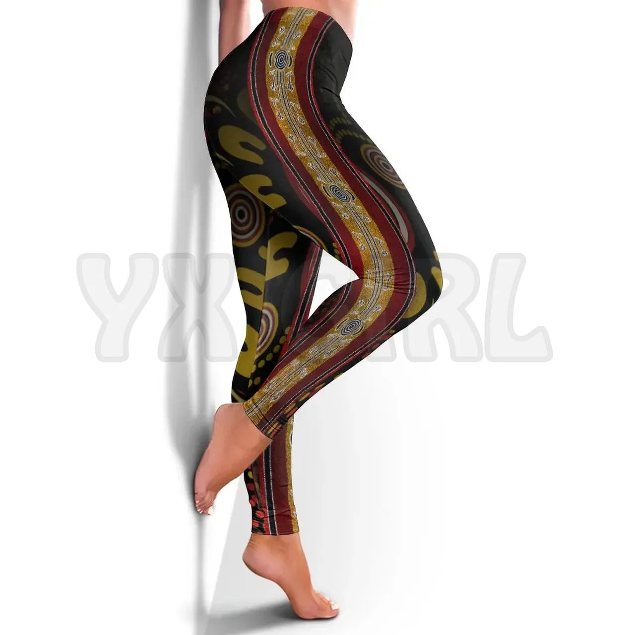 YX MÄDCHEN frauen Für Mädchen Panting Kunst Streifen Linien 3D Gedruckt Leggings Sexy Elastische Weibliche Dünne Leggings Gothic Yoga leggings