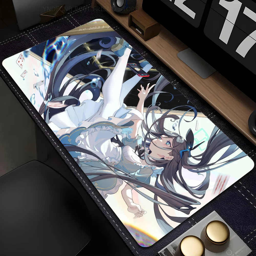 Imagem -03 - Grande Non-slip Rubber Gaming Mouse Pad Arquivo Azul Alice Game Anime Mousepad Mat Desk Acessórios de Jogos Xxl Combinação de Jogos