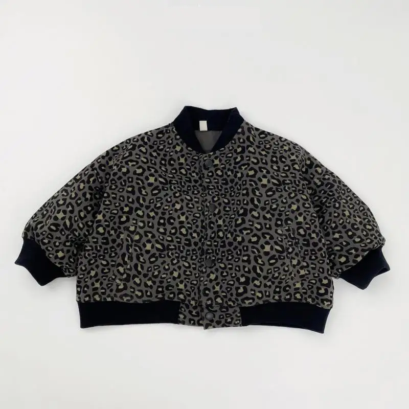 

2025 Autumn New Children Long Sleeve Coat Boys Leopard Print Zipper Jacket Fashion Baby Girls Casual Cardigan Kids Clothes