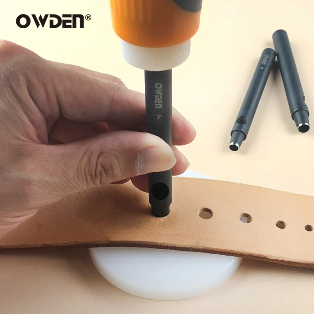 OWDEN 13Pcs Leather Hollow Hole Punch Set Tools 1-12mm Sharp Cuttiing Puncher