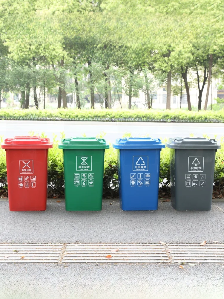 

Large Capaci Kitchen Waste Bin 50L Commercial Use Restaurant Garbage Can with Lid No Wheels Plastic Body Household Tra Can