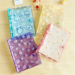 Paars Geel PVC Transparant Schattige Kleine Daisy Notebook Losbladige Notebook Shell Journal Planner Kantoorbenodigdheden