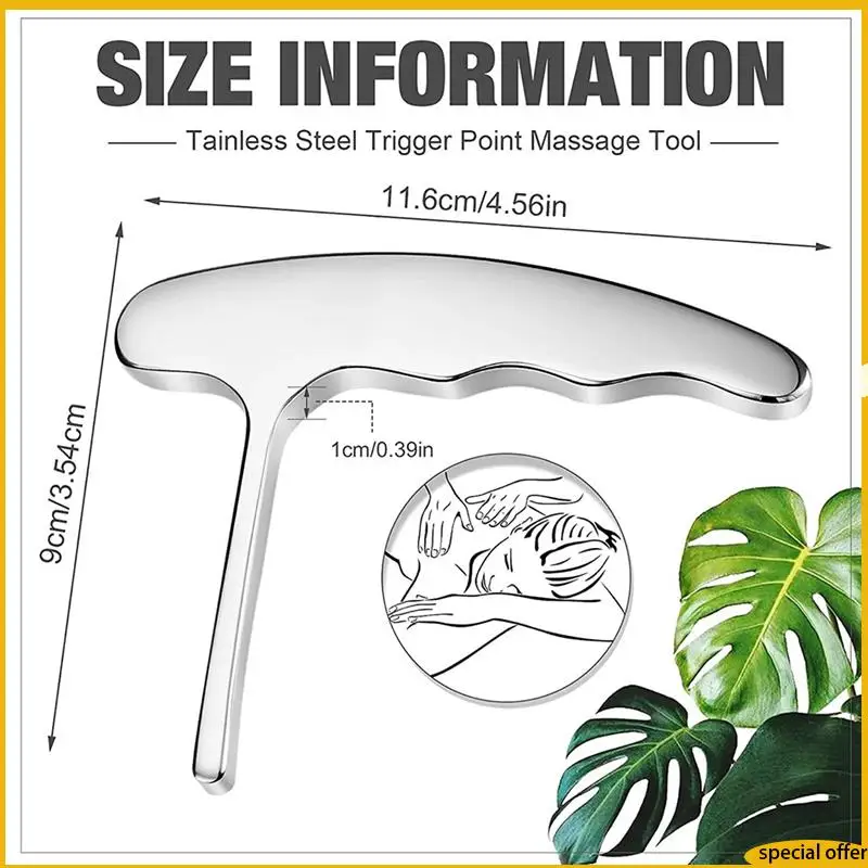 A61I Stainless Steel Trigger Massage Tool - Deep Tissue Massage - Acupressure Tool For Myofascial Release Pain Relief