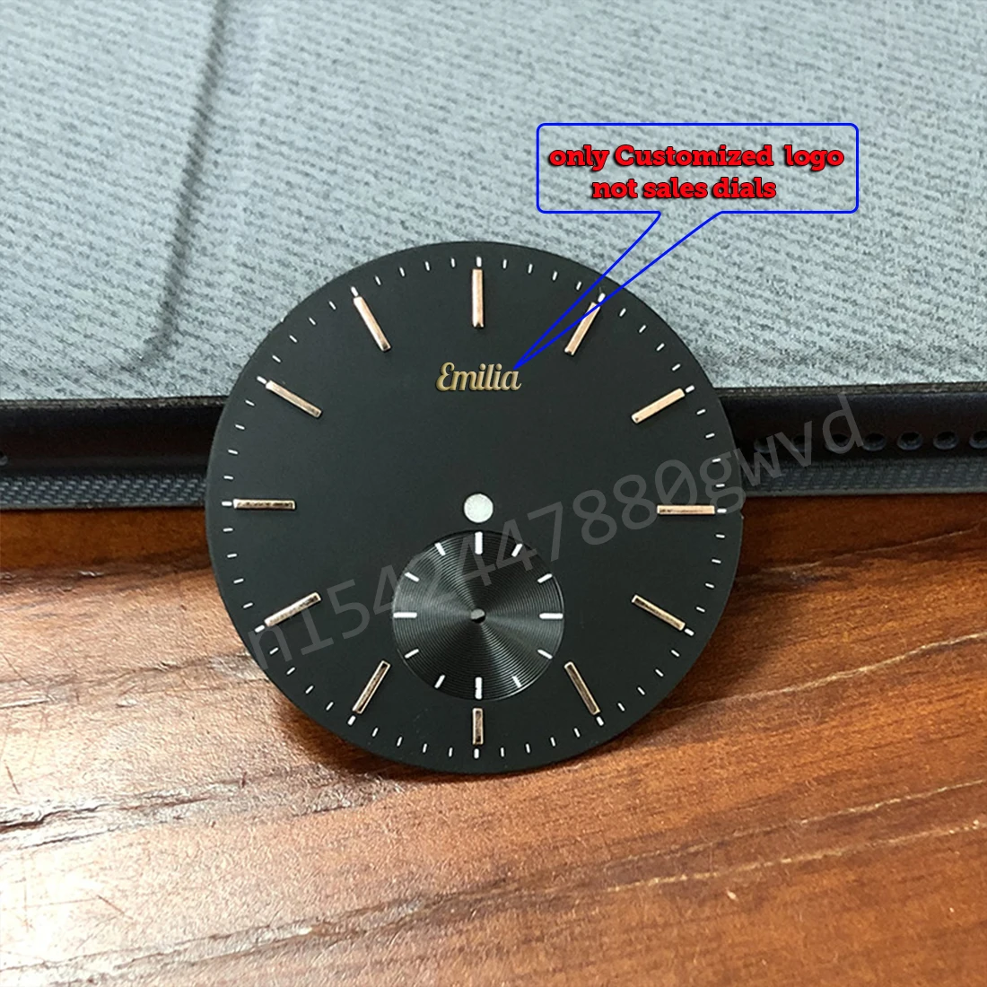 Pegatina de mini esfera con logotipo personalizado para reloj, etiqueta de transferencia de metal dorado fino, bricolaje, pequeño, 3D, plata, marca,