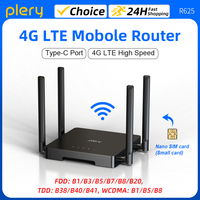 Plery WIFI4 300Mbps 4G LTE Router 2.4G/5.8G WiFi Routers 2*LAN Ports 4G Router Nano SIM Card For Home/Travel/Outdoor 4*5dBi