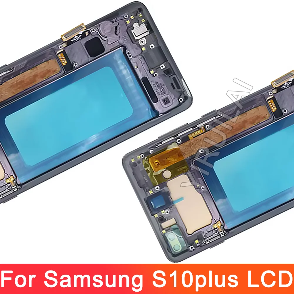 Testowany 6.4-calowy wyświetlacz LCD do SAMSUNG S10 Plus S10 + G975 G975F Wymiana zespołu Digitizer z ekranem dotykowym