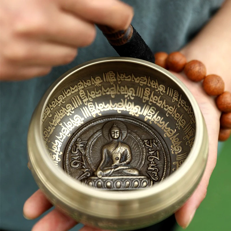 

Nepal Singing Bowl Set Meditation 11cm Handmade Brass Tibetan Bowls Buddha Copper Sound Bowls Yoga Meditation Healing Relaxation