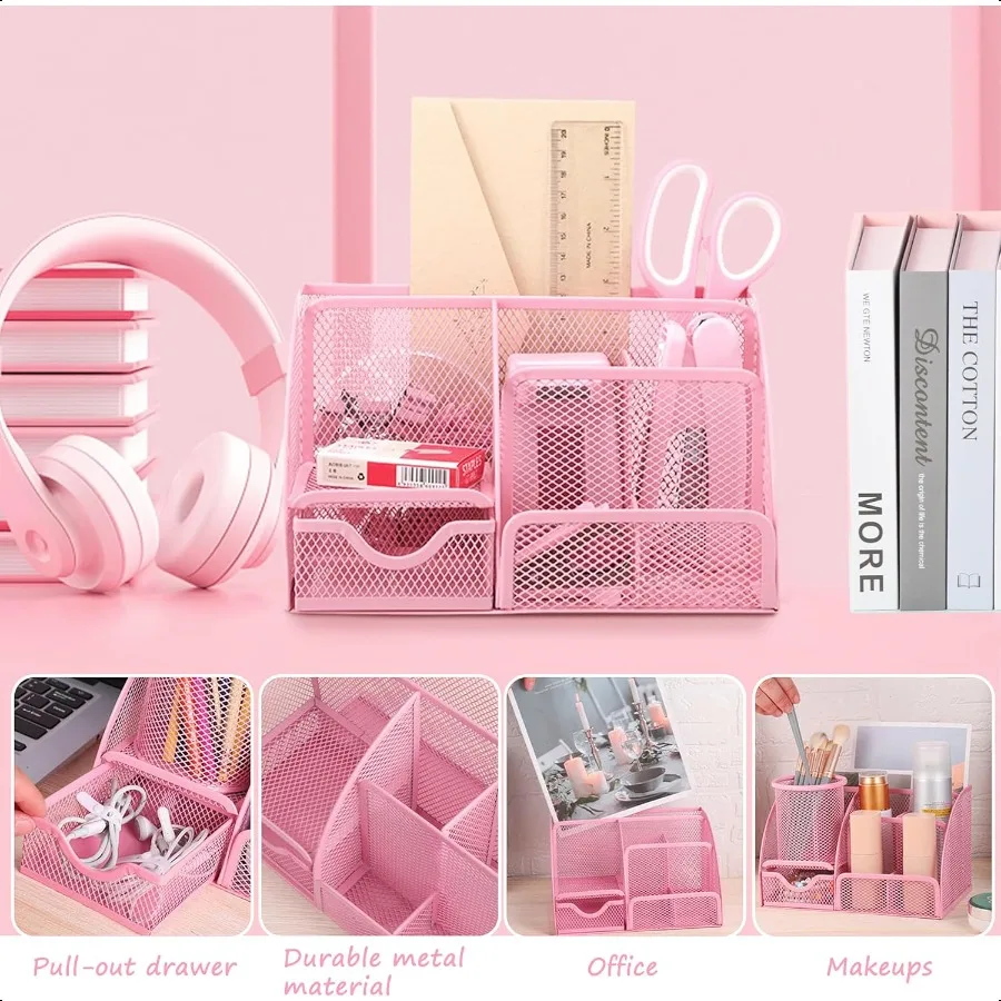 Accessori da scrivania per ufficio rosa Forniture 12 pezzi Organizzatori e accessori da scrivania con dispenser per nastro e cucitrice Punti metallici Staple Remo