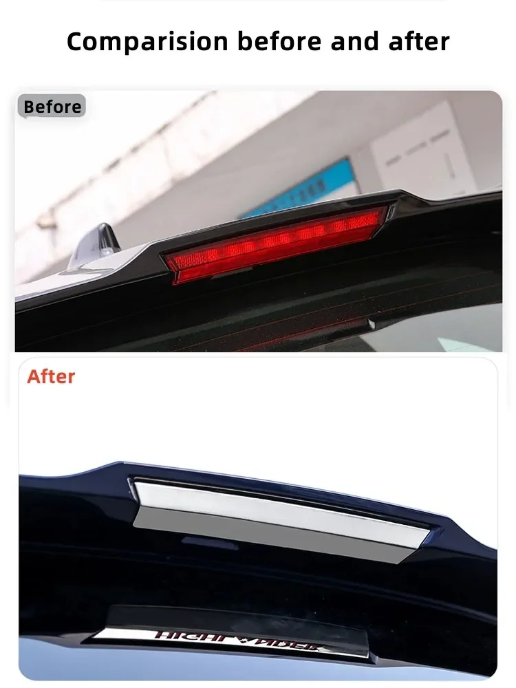 For Toyota Highlander 2022 2023 Rear High Brake Light Cover Stainless Steel Trim Sticker Auto Exterior Accessories