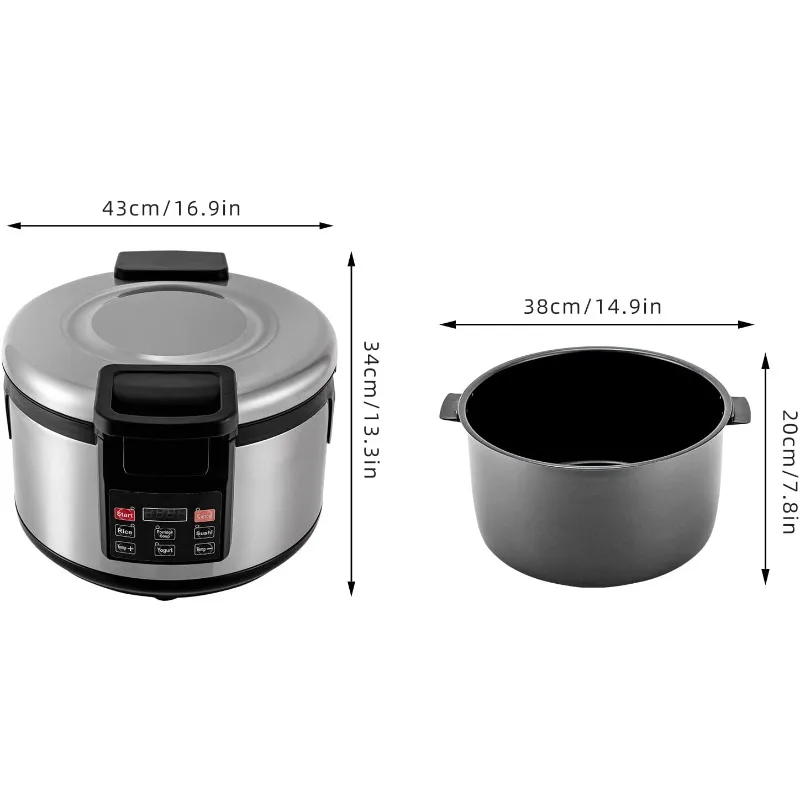 Ristorante commerciale scaldariso da 95 tazze 19 litri 110 V 110 W, scaldariso resistente in acciaio inossidabile con controllo della temperatura