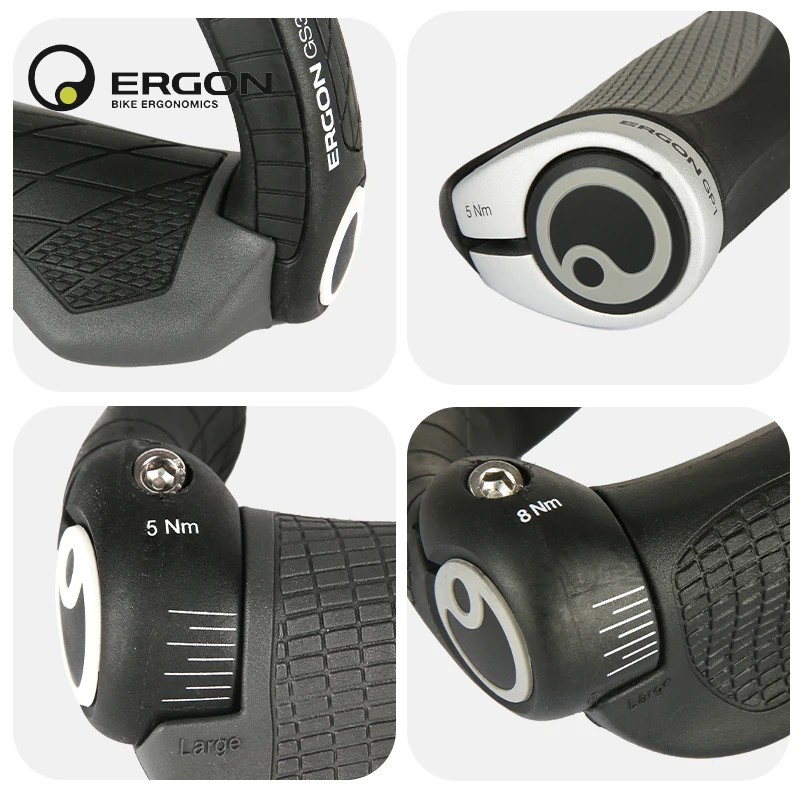 Original ERGON Lockable Bicycle Handlebar Grips Cycling MTB Extended Bar End Rubber Grip Ergonomics Touring Bike Handle Bar