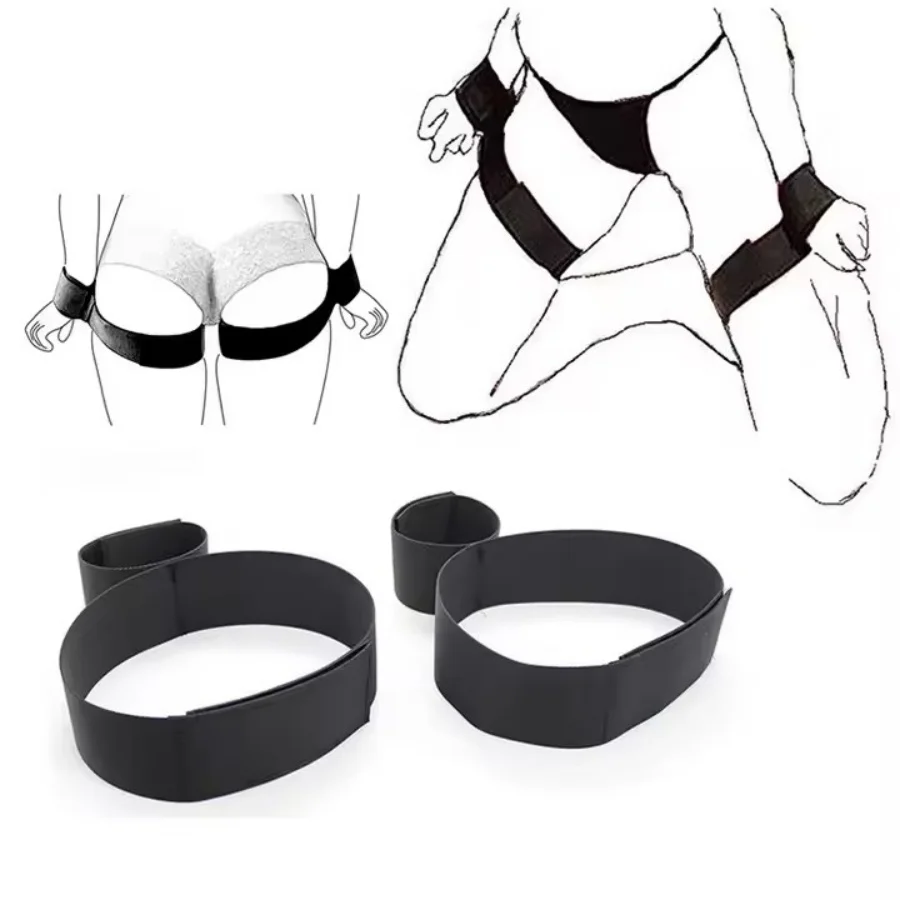 Sexy BDSM Bondage Restraints Set For Couples Wrist Thigh Cuffs Blindfold Role Play Fetish Gear Adult SM Sex Toys Supplies
