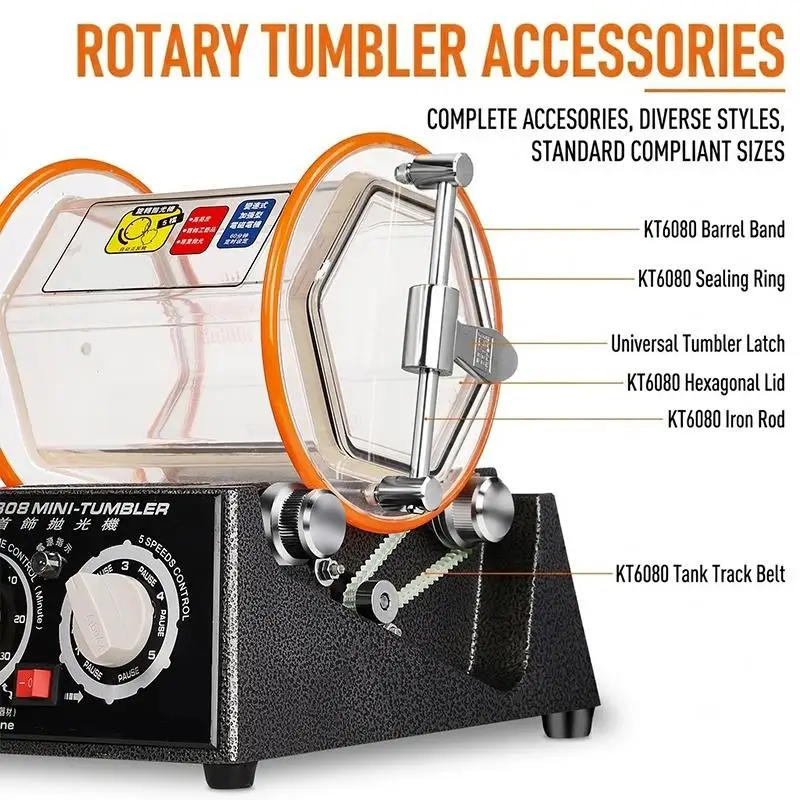 Ersatz-Gummirolle für Rotationspoliermaschine, Schmuckpolierer, Dichtungsdeckel für Eimer, KT6808, Reparaturzubehör für Endbearbeitungsmaschine – Detail 4