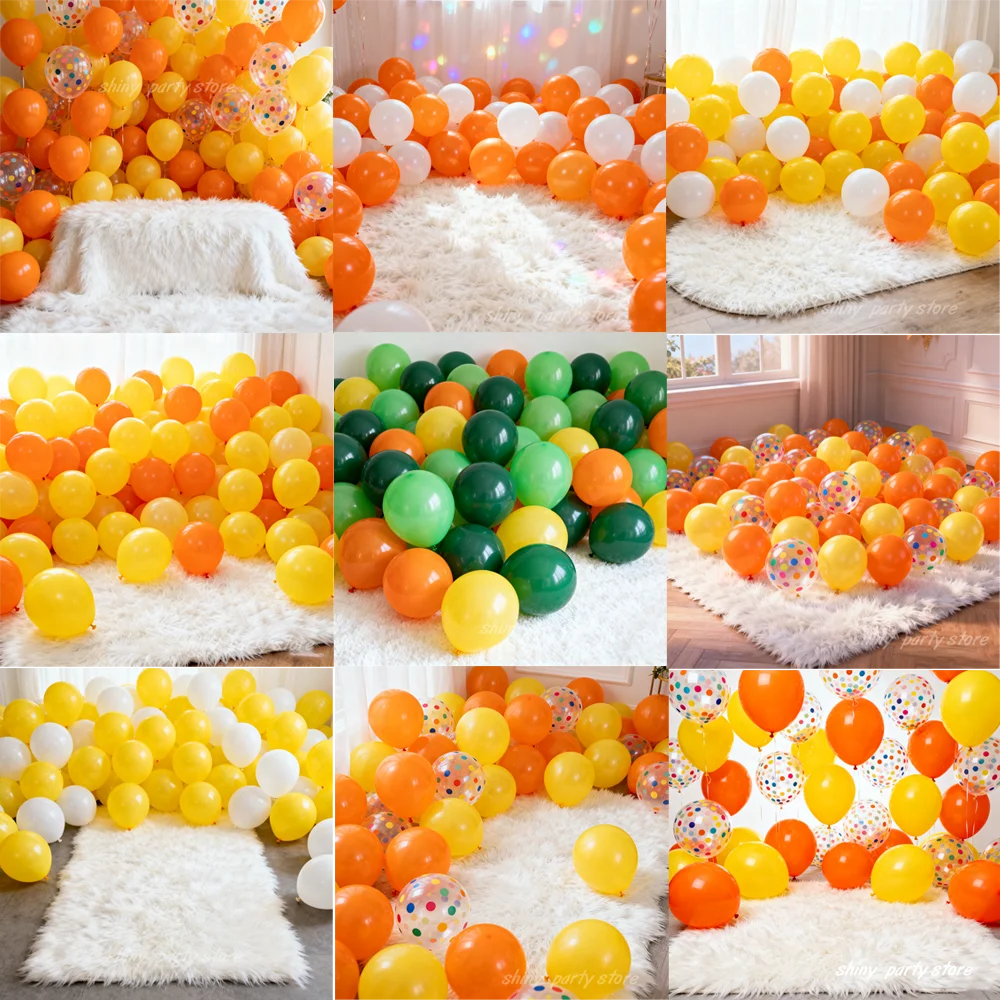 

100PCS Yellow Series Balloons Orange 12 Inch Small Balloon School Scene Decor Birthday Party Festival Celebration Baby Shower