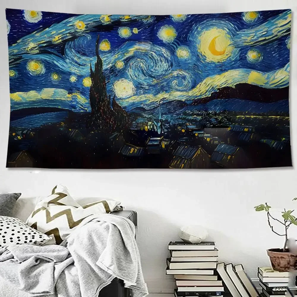 Art V-Van G-Gogh Colorful Tapestry  Hanging Cheap Hippie Hanging Bohemian  Tapestries Mandala  Hanging Sheets