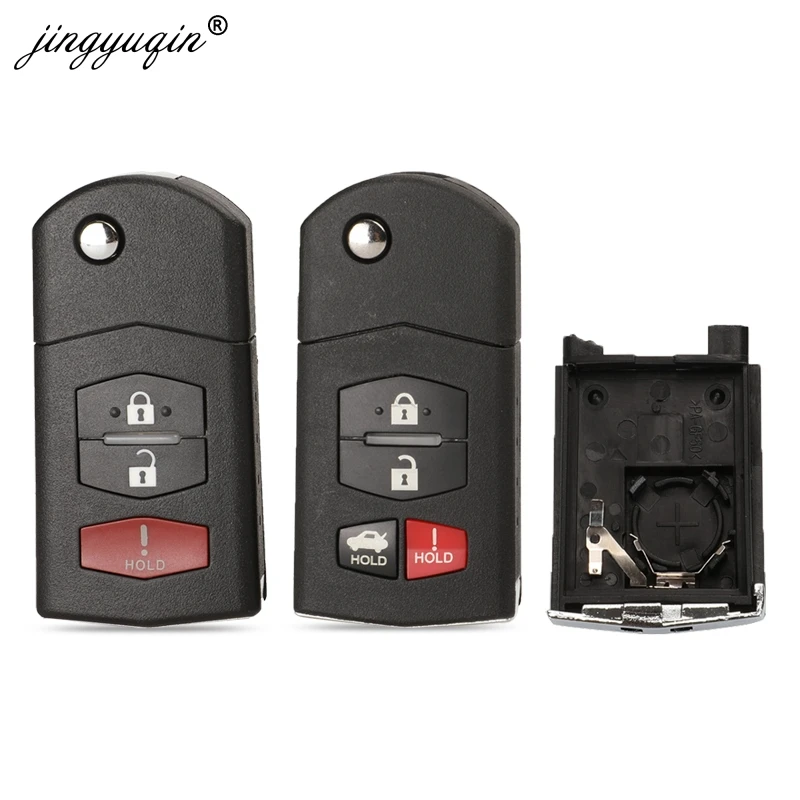Jingyuqin 3/4 Button Filp Key Case Folding Fob For MAZDA 3 5 6 RX-8 MX-5 Miata CX-5 CX-7 CX-9 Car Remote Shell