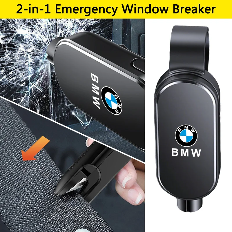 Car Safety Hammer Seat Belt Cutter Escape Tool Glass Breaker for BMW 2 5 6 7 Series F20 G20 G30 X1 X3 X4 X5 X6 F15 G05 Sticker