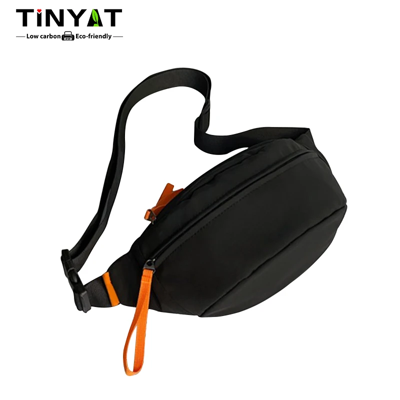 

TINYAT Men's Casual Chest Bag Fashion portable Waist Bag Simple Water Resistant Phone Bag Outdoor Hiking for Daily Use Travel