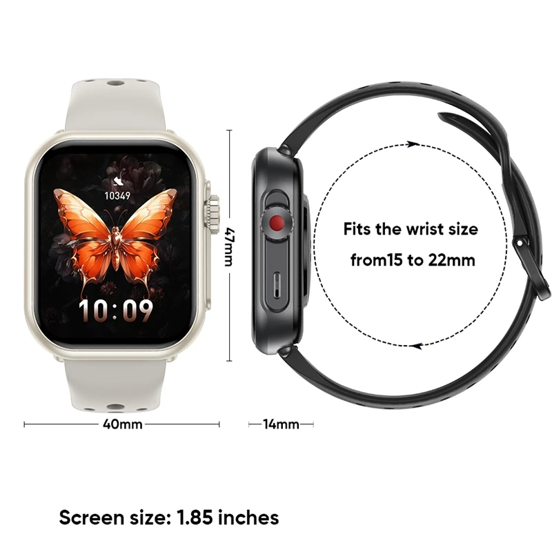 Xiaomi ساعة ذكية للرجال والنساء 1.85 بوصة HD AMOLED شاشة لمس كاملة IP68 مقاومة للماء بلوتوث دعوة ساعة ذكية لنظام IOS أندرويد