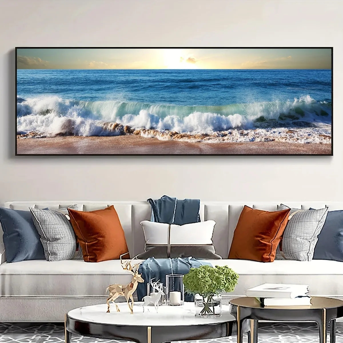 Classic Vintage Moonlight Sea View Canvas Poster Art Frameless Horizontal Wall Decor Suitable For Kitchen Office Living Room 6