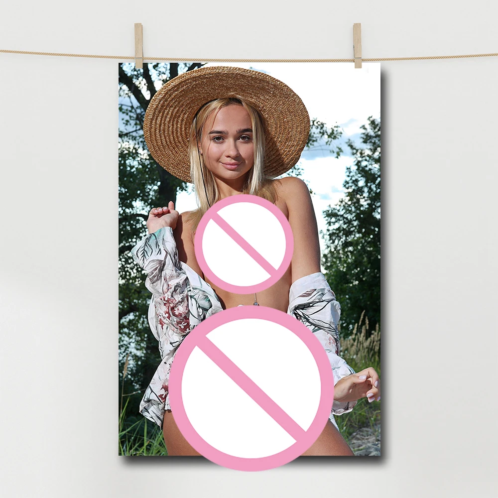 Beautiful Blonde Girl Outdoors Photo Modern Wall Art Posters Prints Canvas Paintings for Home Decor Decoration for Bedroom