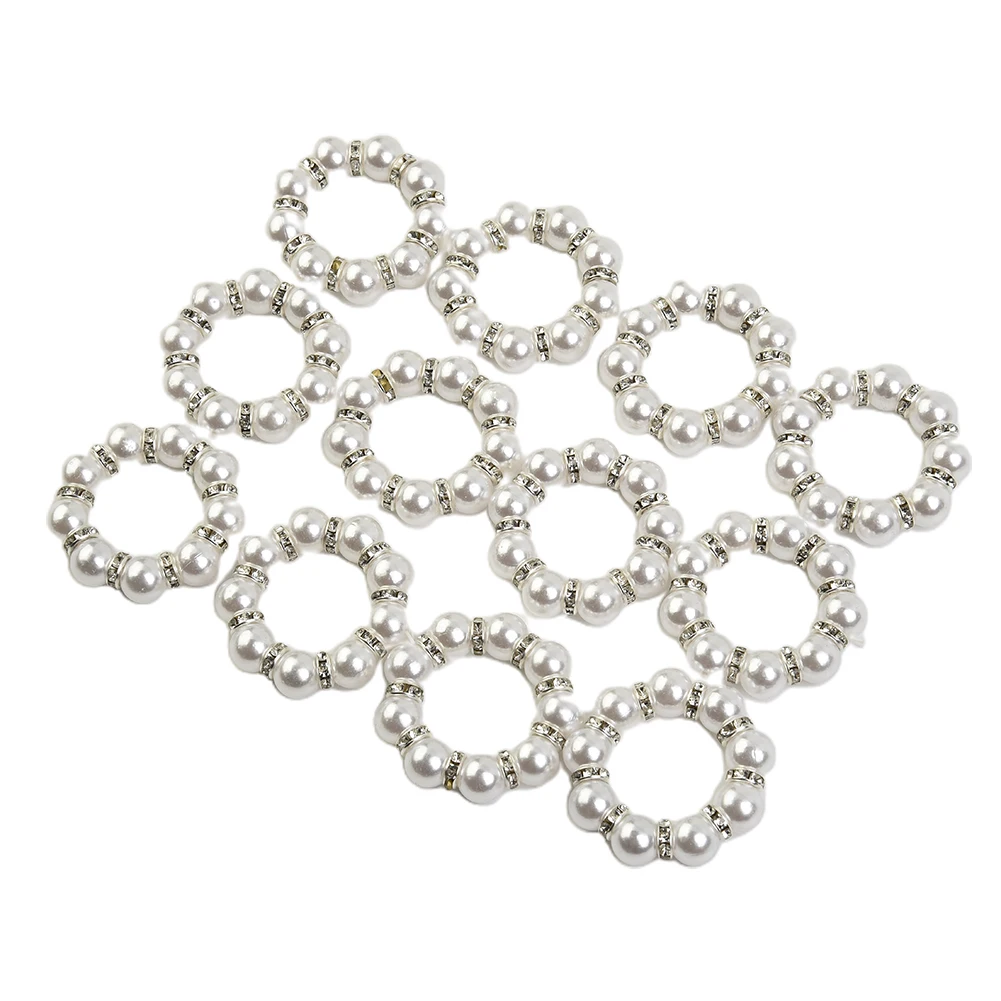 Decoration Napkin Rings For Party Holders Inner Diameter 4cm Napkin Ring 12 Pcs/Set Family Reunion Plastic Wedding White