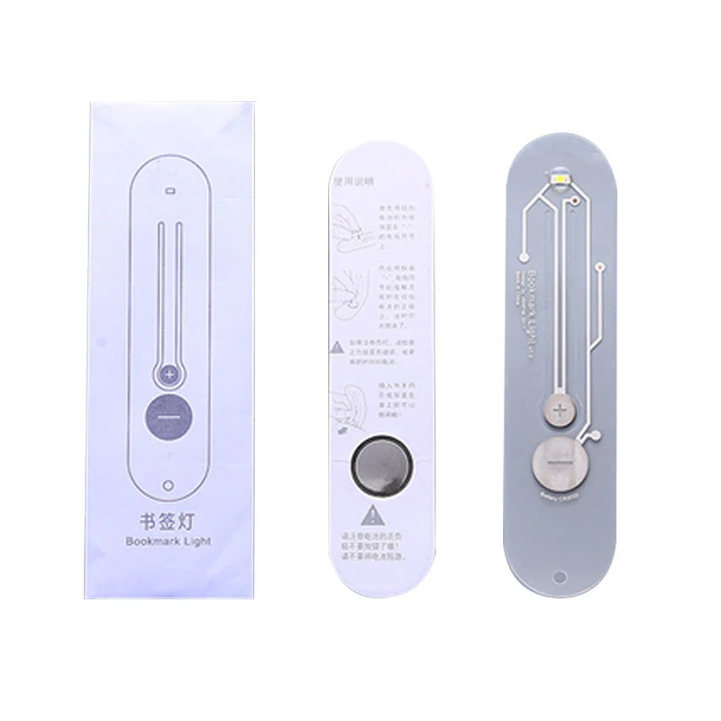 1 pçs mini marcador ultra fino conduziu a luz do livro para lâmpadas de leitura cartão novidade lanterna engraçado luz da noite lâmpada branco quente