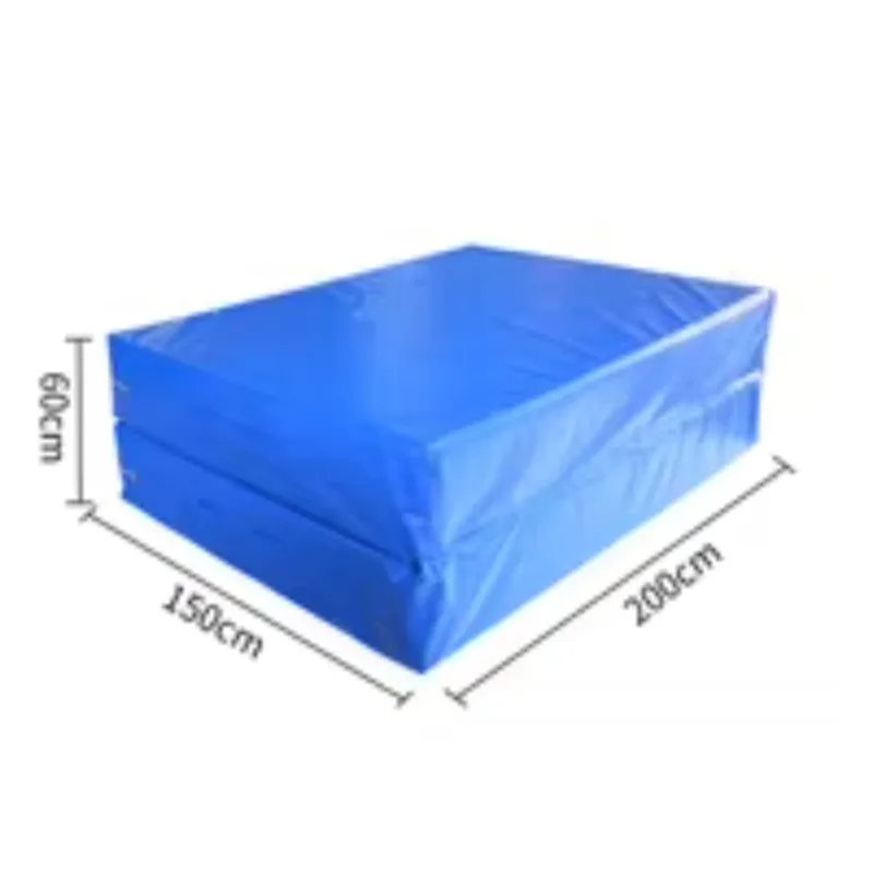 PVC Blue Gymnastics Mat Foldable Shock-Absorbing Mat Ideal for Gymnastics Rolls Home Gym Yoga Workouts for Beginners