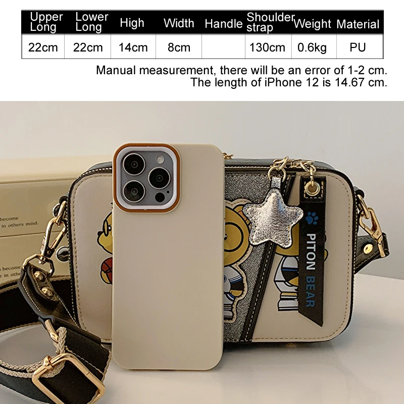 high-grade classic women shoulder bag cute bear flap women\'s bag small summer purse for women Thick shoulder strap corssobdy bag