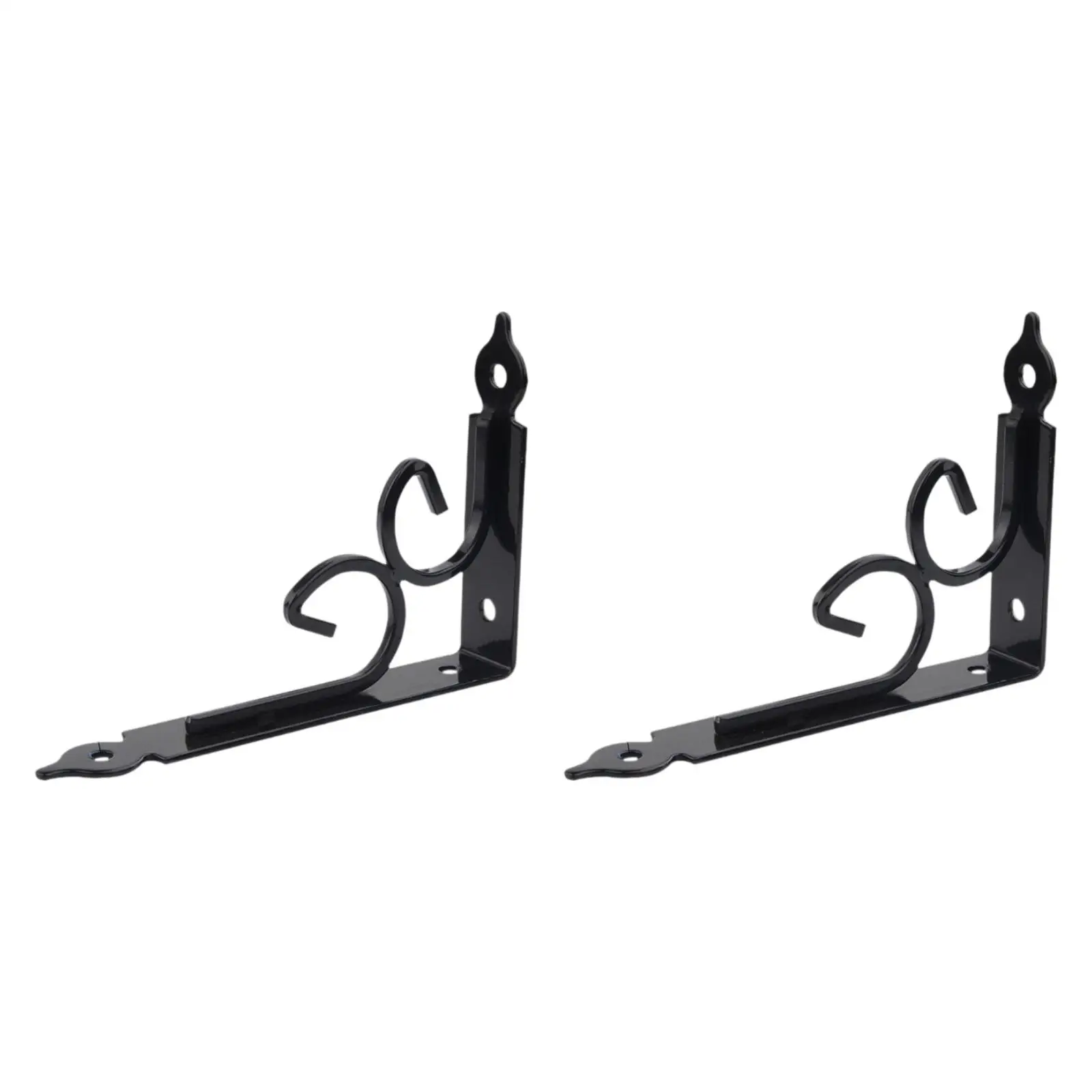 Triangular Decorative Shelf Brackets 2 Pack Iron Wall Mount Support Holder for Foldable and Storage Shelves