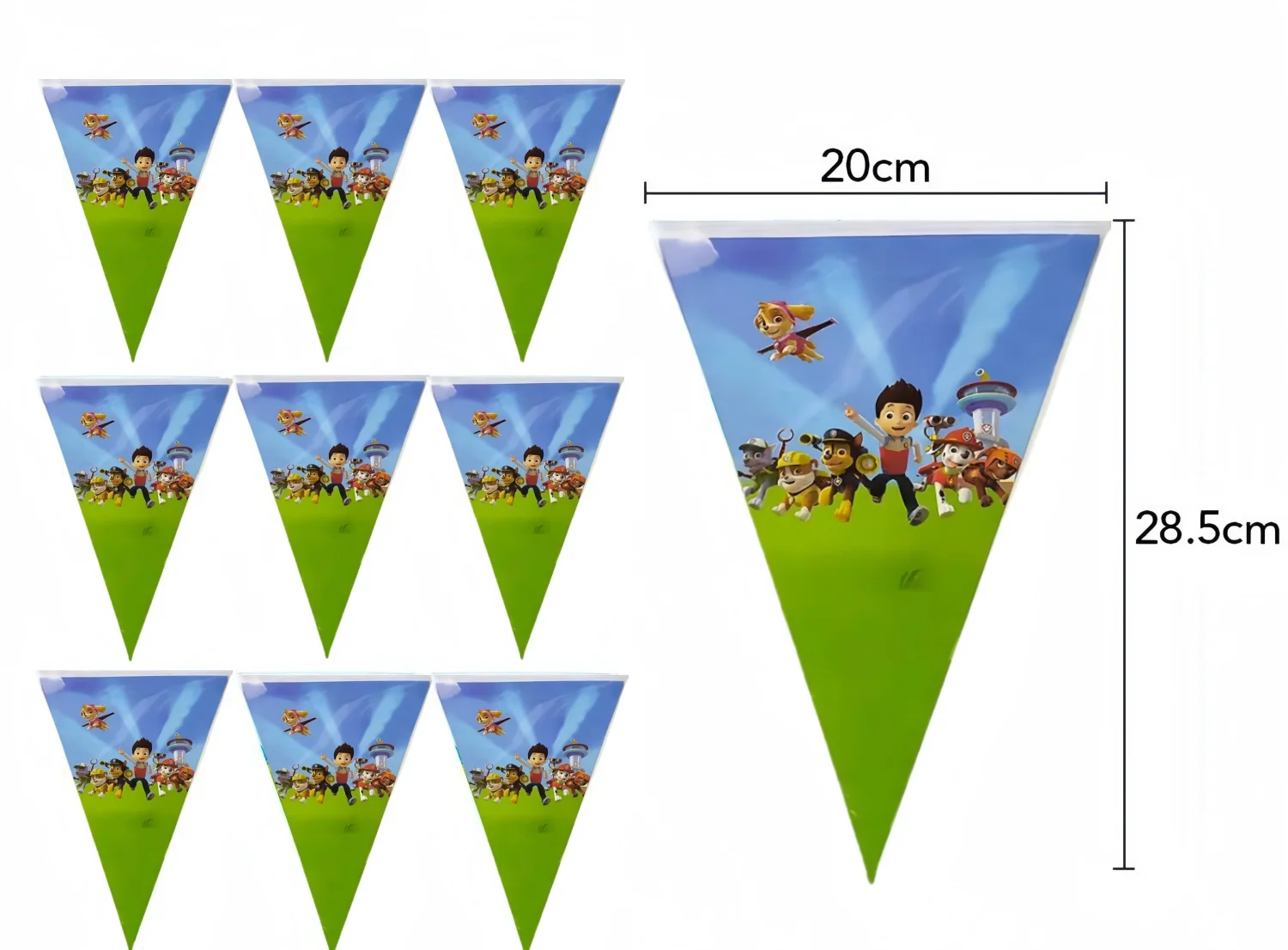 PAW 순찰 생일 축하 배너, 순찰 개 페넌트 당기기, 파티 화환, 깃발 파티 장식, 어린이 선물, DIY 파티 용품