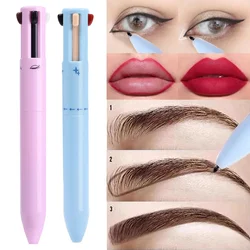 Multifunctional Makeup Pen 4 In 1 Eyebrow Eyeliner Pencil Lasting Drawing Lip Line Waterproof Sweatproof Highlighter Makeup Tool
