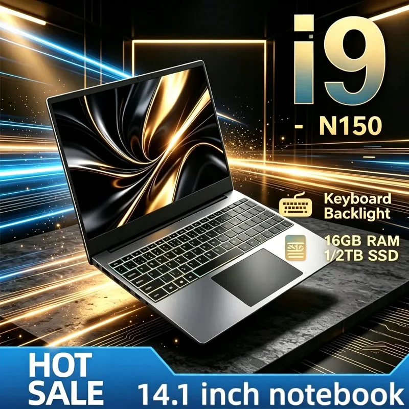 Intel Core I9 N150 14.1 Pro Laptop 8C16T 2.4-5.3GHz 16MB 45W 32GB RAM 2TB M.2 SSD Gaming Notebook Office Fast New
