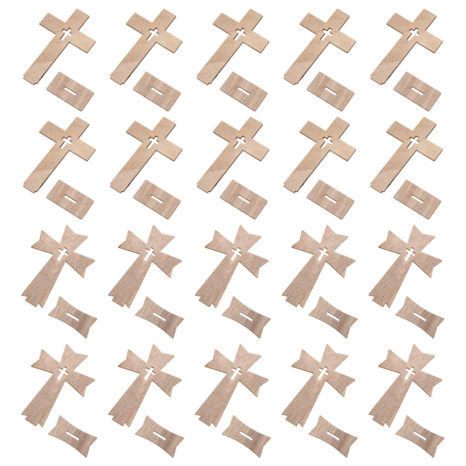 

20set Wooden Cross Adornments Creative Traditional Decor Home Office Gifts Compact Size Base Design Desknaments