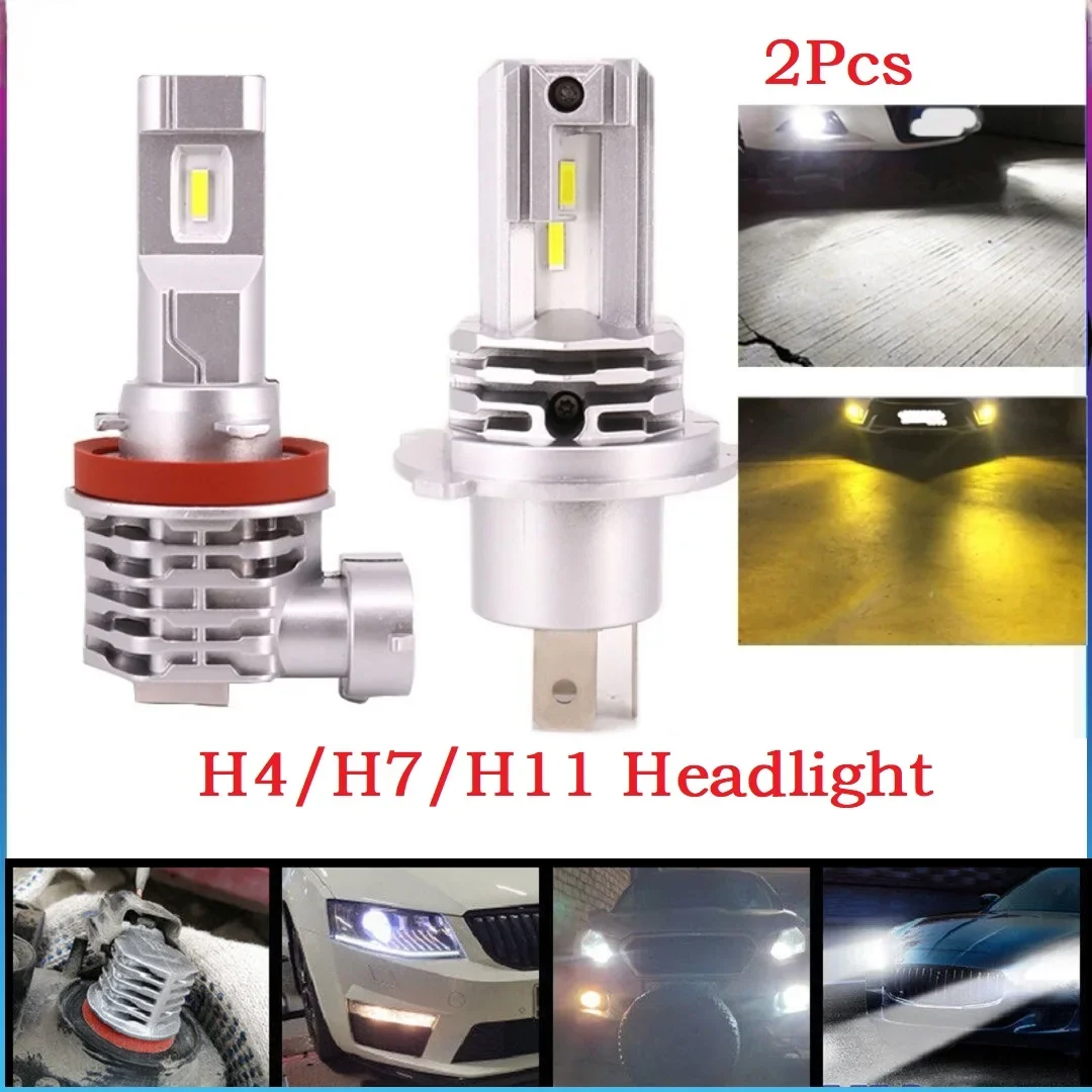

2Pcs H4 H7 H11 H9 Car led lights Motorcycle headlights In line headlights ultra bright spotlight Car modified bulb 6500K