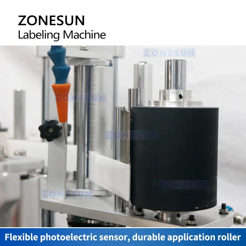 ZONESUN ماكينة لصق العلامات على الزجاجات المستديرة الأوتوماتيكية ZS-TBD10