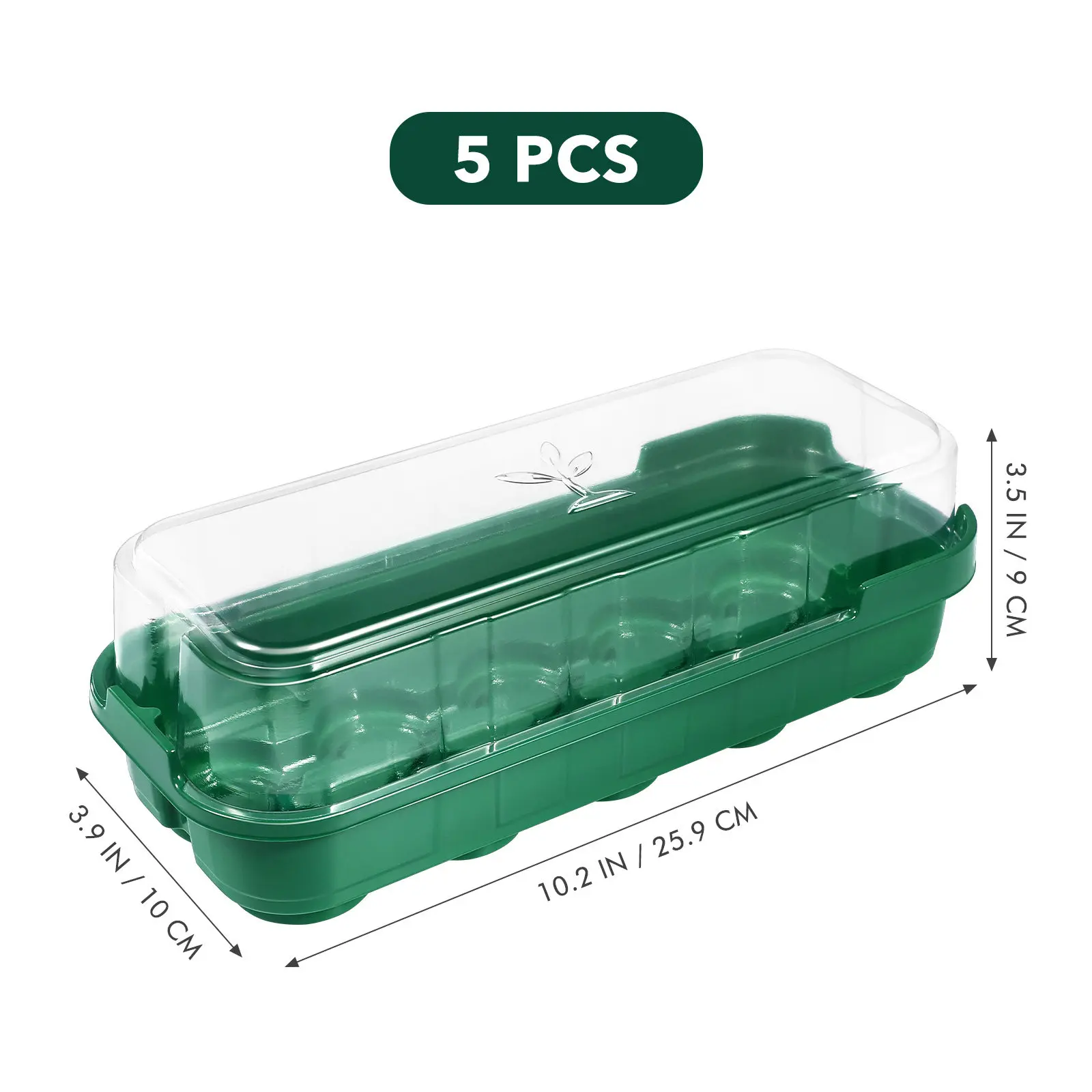5Pcs Seedling Starter Tray Mini Propagator Plastic Plant Growing Tray Germination Nursery Greenhouse Plants Propagator