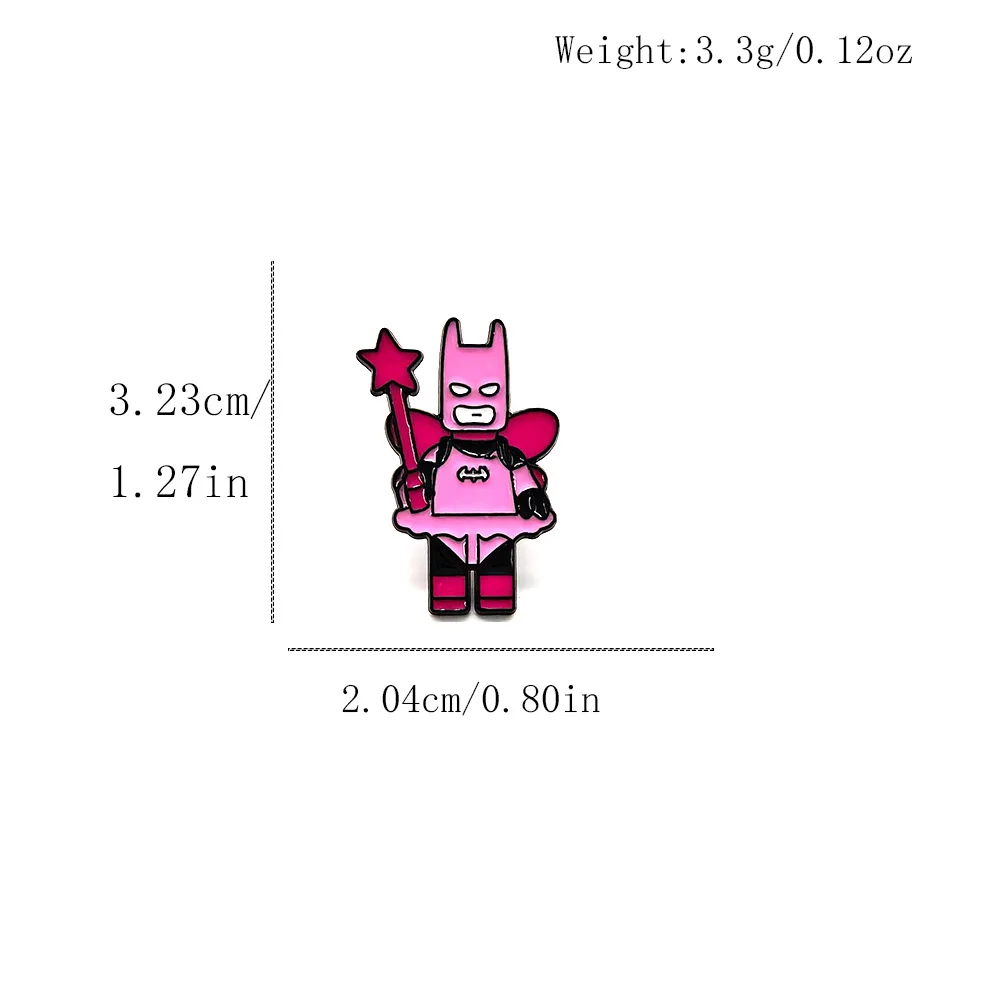 2 unids/set lindo Hada estrella rosa negro alfileres de murciélago broches esmaltados de Metal mochila insignia de solapa divertido regalo de joyería para niños amigos