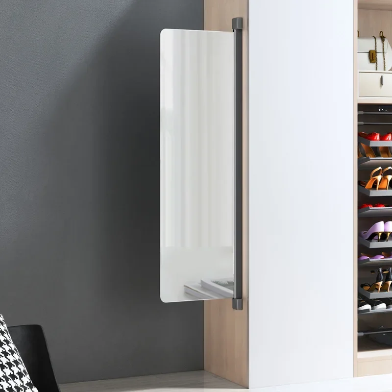Wardrobe mirror with invisible hidden full-body mirror, flat door, built-in explosion-proof rotating folding try-on mirror