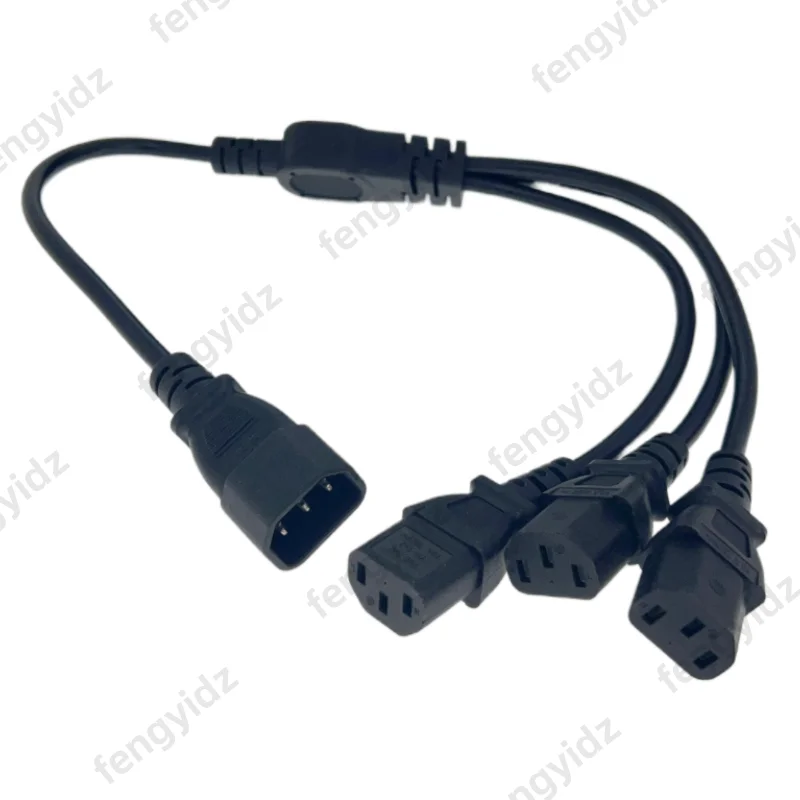 Power cable extension IEC 320 C14 Male Plug to 3 ways C13 Female Y Type Splitter Power Cord , C14 to 3 ways C13, 250V10A 60cm*