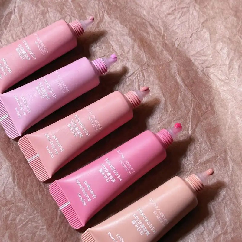 HERORANGE Verhelderende vloeibare Blush Pigment Tube - Hydraterende langdurige Rouge Blusher voor gezichtsmake-up