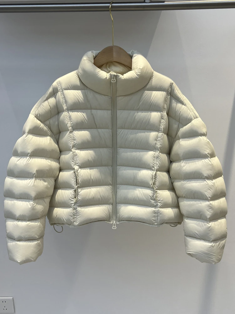 Women's ort Puffer Jaet Stand Collar Bread Sle Thiened White Du down Loose Outerwear Winter New Arrival Street Sle