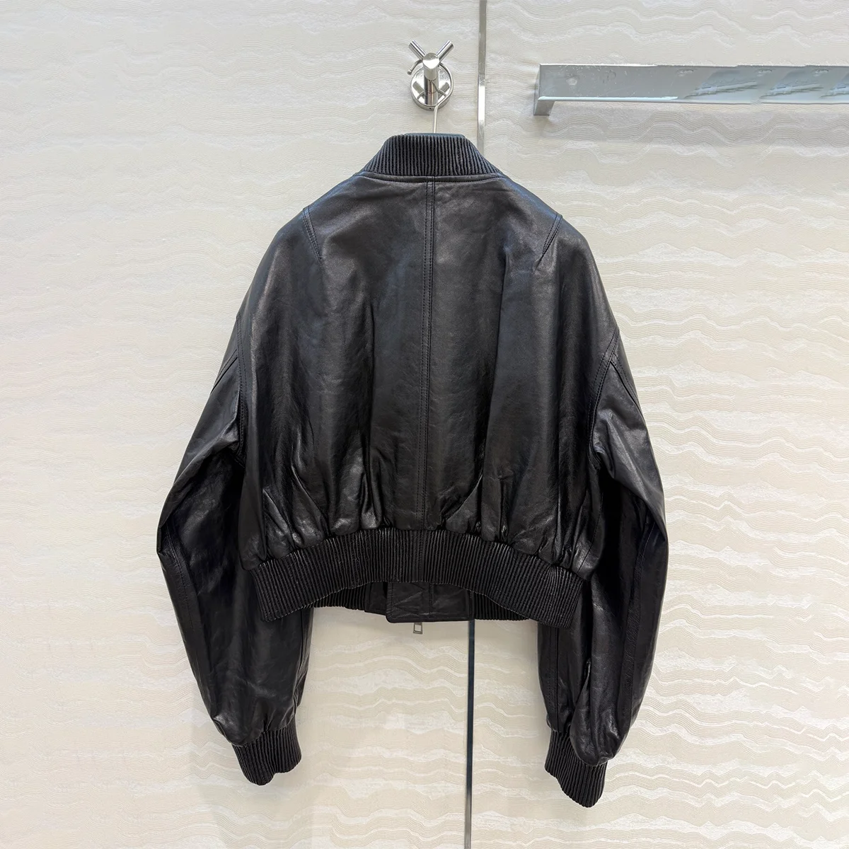 2026 High Quality Women's Short Baseball Jacket PU Leather Jacket--hb807