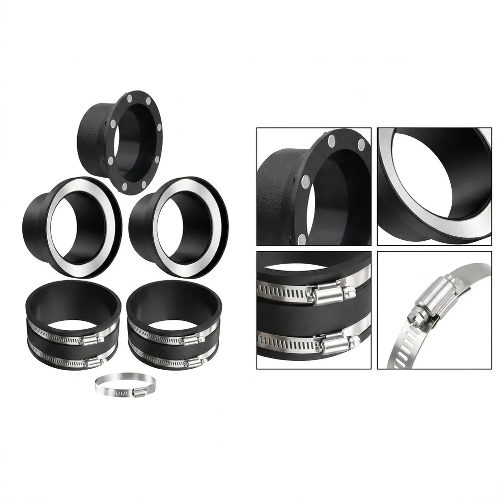 4 Inch Dust Collection Connector Kit with Embedded Magnetic Ring Shock Absorbing Rubber and Secure Stainless Steel Hose Clamp