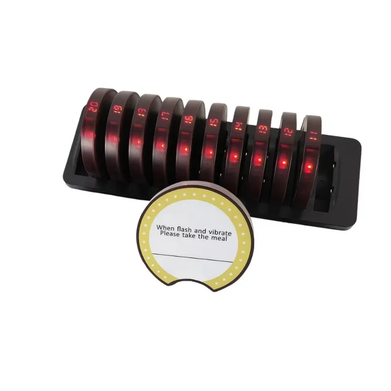 Cafe Queue Management coaster Paging Beeper 12 Buzzers Personal Wireless Waiter Calling System Vibrating Pager for Restaurant