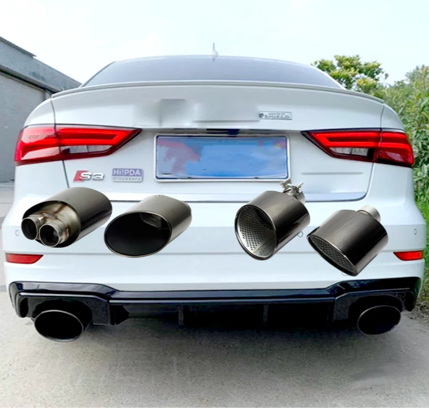 

2Pcs Audi RS3 RS4 RS4 RS5 RS6 RS7Exhaust Tip Double Inner Muffler Tip For S3 S4 S5 S6 Exhaust System Muffler Tail Pipe