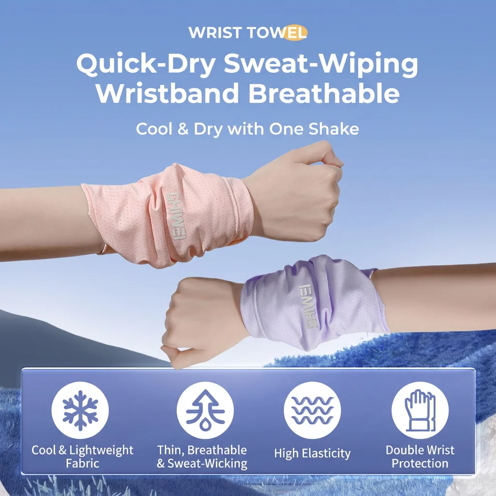 1Pc Wrist Motion Sweat Wipe Quick-drying Fabric Suitable for Cycling Running Fitness Wristbands and Rapid Sweat Absorption