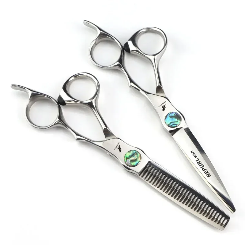 

Professional 440c Steel 6 '' Green Gem Hair Scissors Cutting Barber Tools Tiger Haircut Thinning Shears Hairdresser Scissors